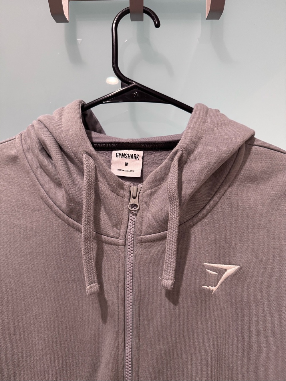 Gymshark Light Grey Blue Oversized Full-Zip Hoodie